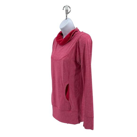Prana Pink Funnel Neck Pullover Active Ember Top Womens XS Long Sleeve Slim Fit - Picture 6 of 8